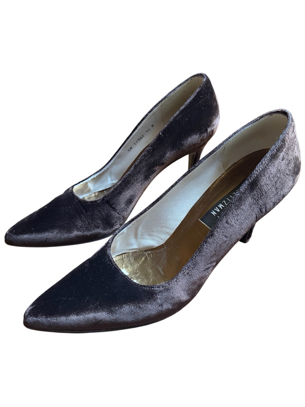 Stuart Weitzman Dark Chocolate Velvet Classic Stiletto Heel Pumps Size US 10